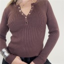 maglia con bottoni in costina benny